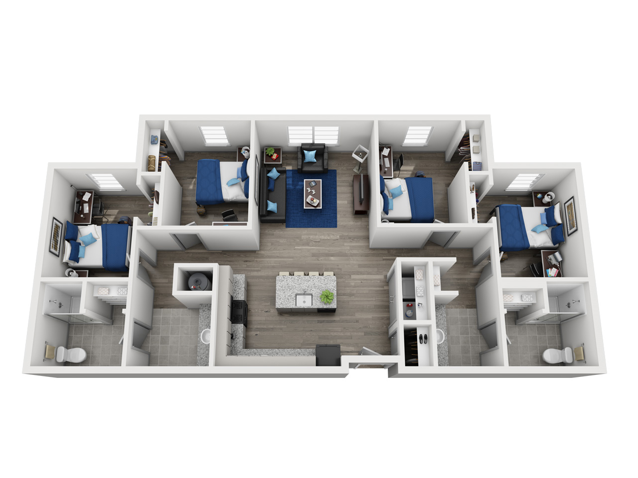 floor plans for four bedrooms